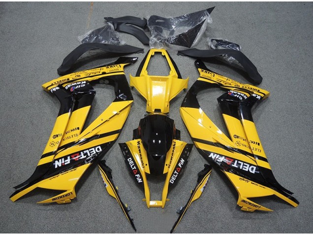 2011-2015 Yellow Black Delt Fin Kawasaki ZX10R Motorcycle Bodywork UK Factory 2011-2015 Yellow Black Delt Fin Kawasaki ZX10R Motorcycle Bodywork UK Factory