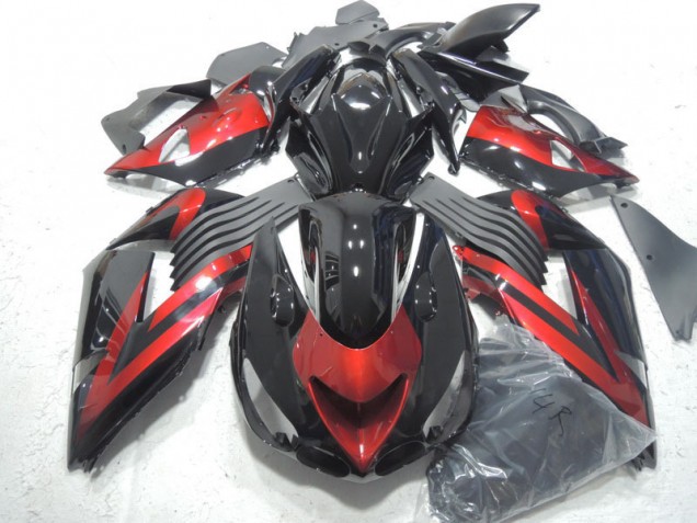 2006-2011 Black Red Kawasaki ZX14R ZZR1400 Motorcycle Fairings Kit UK Factory 2006-2011 Black Red Kawasaki ZX14R ZZR1400 Motorcycle Fairings Kit UK Factory