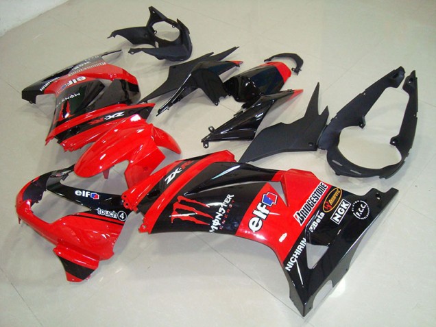 2008-2012 Black Red Monster Kawasaki ZX250R Bike Fairings UK Factory 2008-2012 Black Red Monster Kawasaki ZX250R Bike Fairings UK Factory