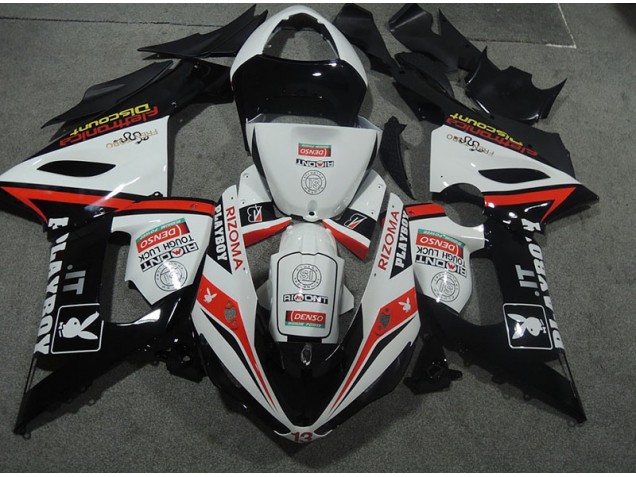 2005-2006 White Black Rizoma Playboy Kawasaki ZX6R Motor Fairings UK Factory 2005-2006 White Black Rizoma Playboy Kawasaki ZX6R Motor Fairings UK Factory