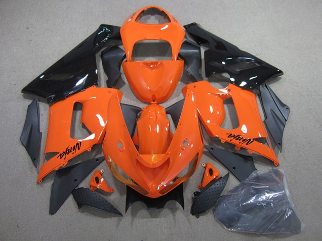 2005-2006 Orange Black Ninja Kawasaki ZX6R Motorcylce Fairings UK Factory 2005-2006 Orange Black Ninja Kawasaki ZX6R Motorcylce Fairings UK Factory