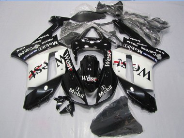2007-2008 Black West Mobil Kawasaki ZX6R Motorcycle Bodywork UK Factory