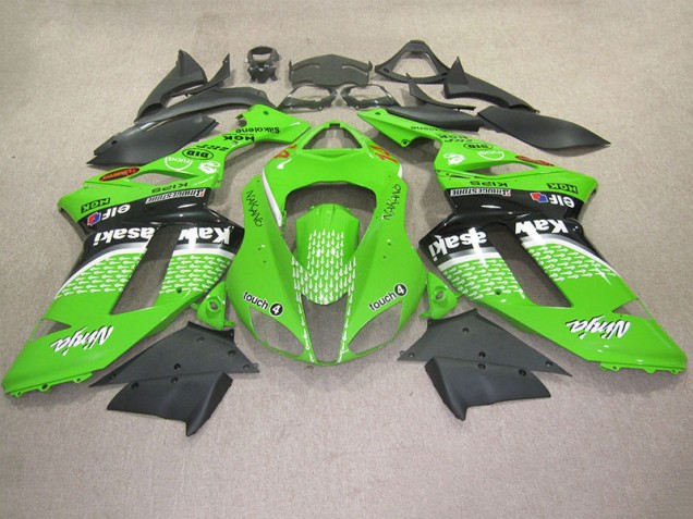 2007-2008 Green Touch 4 Kawasaki ZX6R Motorcycle Fairing Kits UK Factory