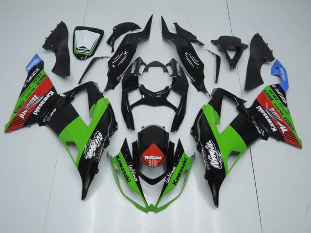 2013-2018 Black Green Red Motocard Kawasaki ZX6R Motorcycle Fairing Kit UK Factory 2013-2018 Black Green Red Motocard Kawasaki ZX6R Motorcycle Fairing Kit UK Factory