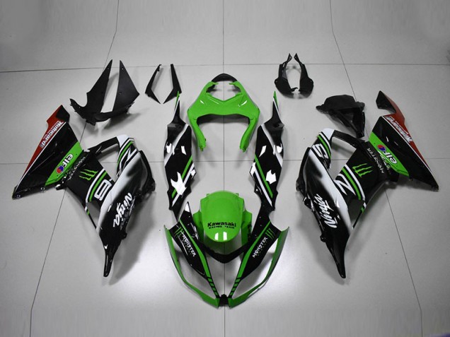 2013-2018 Green Black White Kawasaki ZX6R Motorcycle Bodywork UK Factory 2013-2018 Green Black White Kawasaki ZX6R Motorcycle Bodywork UK Factory