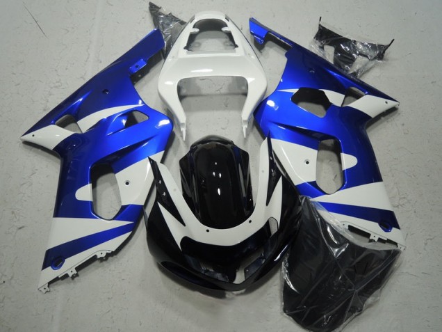 2001-2003 White Blue Suzuki GSXR600 Motorcycle Fairing Kit UK Factory 2001-2003 White Blue Suzuki GSXR600 Motorcycle Fairing Kit UK Factory