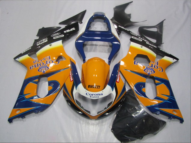 2001-2003 Blue Orange Corona Extra Suzuki GSXR600 Bike Fairing UK Factory 2001-2003 Blue Orange Corona Extra Suzuki GSXR600 Bike Fairing UK Factory