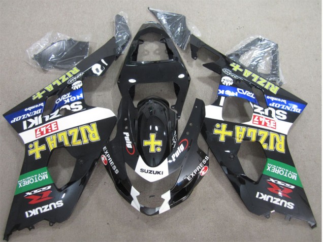 2004-2005 Black Yellow Rizla Suzuki GSXR600 Moto Fairings UK Factory 2004-2005 Black Yellow Rizla Suzuki GSXR600 Moto Fairings UK Factory