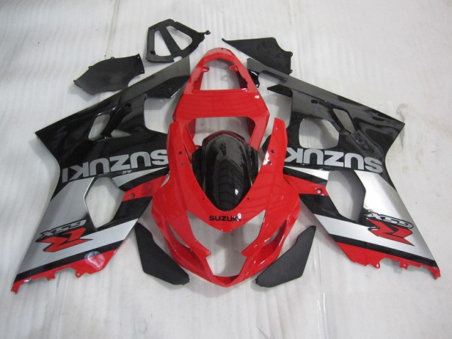 2004-2005 Red Black Silver Suzuki GSXR600 Motorcyle Fairings UK Factory 2004-2005 Red Black Silver Suzuki GSXR600 Motorcyle Fairings UK Factory