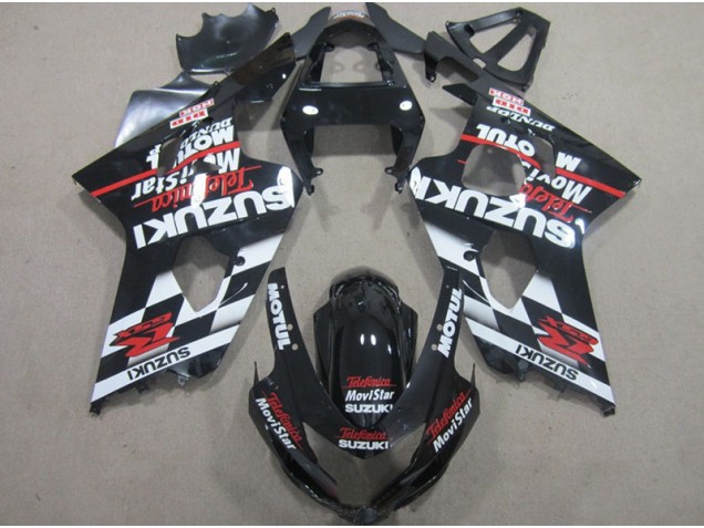 2004-2005 Black Red Telefumia Movistar Suzuki GSXR600 Motorbike Fairing UK Factory 2004-2005 Black Red Telefumia Movistar Suzuki GSXR600 Motorbike Fairing UK Factory