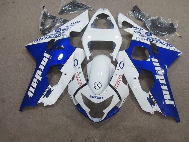 2004-2005 White Blue Motul Suzuki GSXR600 Motorbike Fairing UK Factory 2004-2005 White Blue Motul Suzuki GSXR600 Motorbike Fairing UK Factory