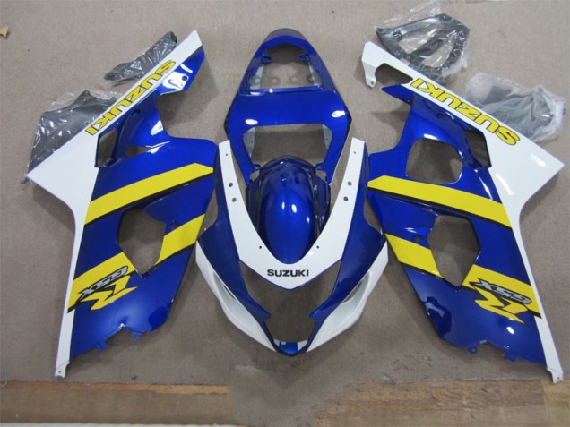 2004-2005 Blue White Yellow Suzuki GSXR600 Replacement Motorcycle Fairings UK Factory 2004-2005 Blue White Yellow Suzuki GSXR600 Replacement Motorcycle Fairings UK Factory