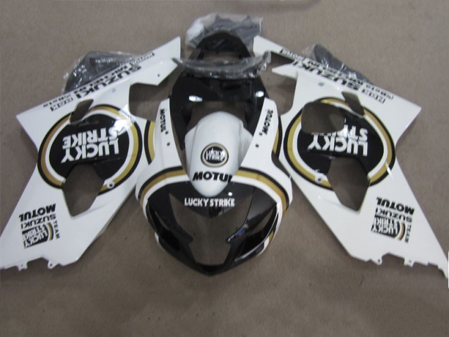 2004-2005 Black White Lucky Strike Motul Suzuki GSXR600 Motorcycle Fairings Kits UK Factory 2004-2005 Black White Lucky Strike Motul Suzuki GSXR600 Motorcycle Fairings Kits UK Factory