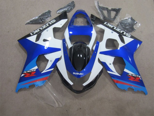 2004-2005 Blue White Suzuki GSXR600 Motorcycle Fairings Kits UK Factory 2004-2005 Blue White Suzuki GSXR600 Motorcycle Fairings Kits UK Factory