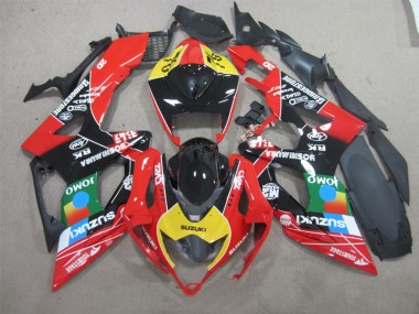 2006-2007 Black Red Yellow Jomo Suzuki GSXR600 Bike Fairings UK Factory