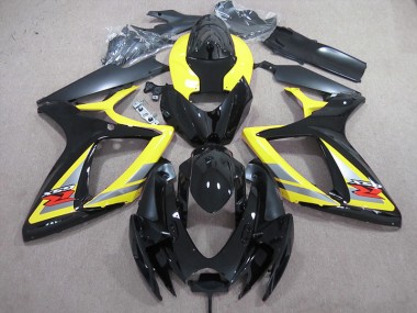 2006-2007 Black Yellow Suzuki GSXR600 Motor Fairings UK Factory