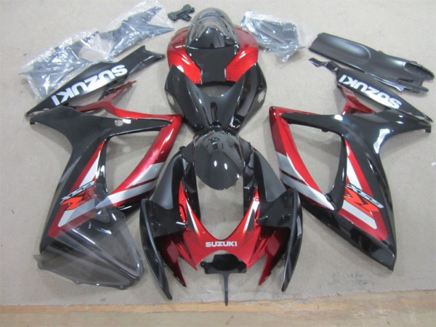 2006-2007 Black Red Suzuki GSXR600 Motorcycle Fairing Kits UK Factory 2006-2007 Black Red Suzuki GSXR600 Motorcycle Fairing Kits UK Factory