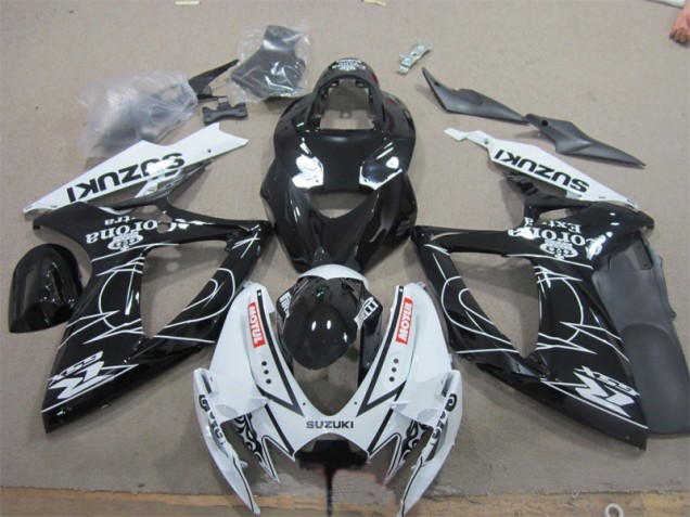 2006-2007 Black White Corona Extra Motul Suzuki GSXR600 Motorcycle Fairings UK Factory 2006-2007 Black White Corona Extra Motul Suzuki GSXR600 Motorcycle Fairings UK Factory