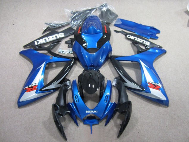 2006-2007 Blue Black White Suzuki GSXR600 Motorcycle Fairing Kits UK Factory 2006-2007 Blue Black White Suzuki GSXR600 Motorcycle Fairing Kits UK Factory