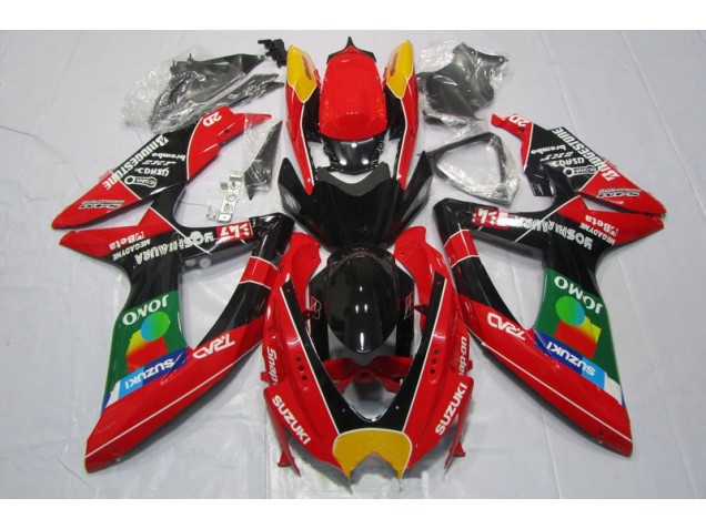 2008-2010 Red Black Jomo Suzuki GSXR600 Motorbike Fairing Kits UK Factory 2008-2010 Red Black Jomo Suzuki GSXR600 Motorbike Fairing Kits UK Factory