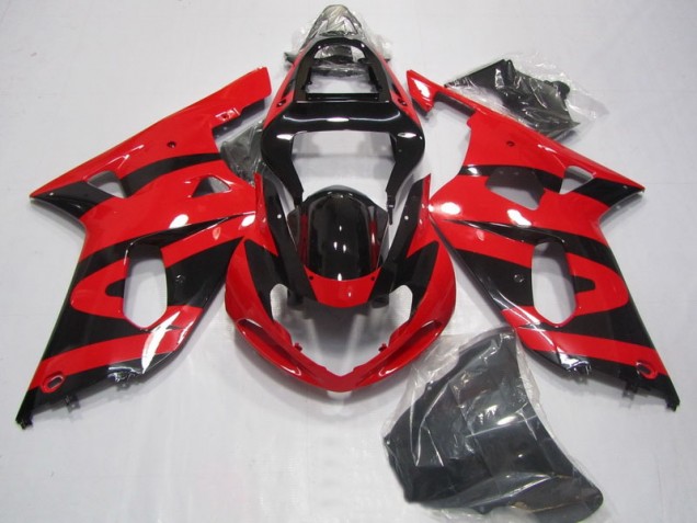 2001-2003 Black Red Suzuki GSXR750 Motorcycle Fairings UK Factory 2001-2003 Black Red Suzuki GSXR750 Motorcycle Fairings UK Factory