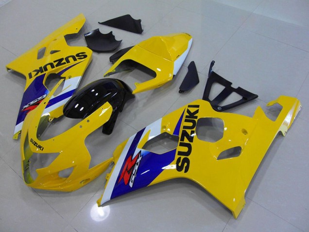 2004-2005 Yellow Blue Suzuki GSXR750 Motorcycle Fairings Kits UK Factory