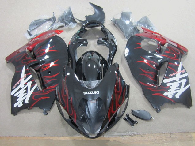 1996-2007 Black Red Flame Suzuki GSXR1300 Hayabusa Motorcylce Fairings UK Factory 1996-2007 Black Red Flame Suzuki GSXR1300 Hayabusa Motorcylce Fairings UK Factory