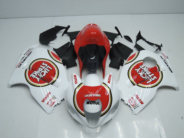 1996-2007 White Red Lucky Strike Motul Suzuki GSXR1300 Hayabusa Replacement Motorcycle Fairings UK Factory 1996-2007 White Red Lucky Strike Motul Suzuki GSXR1300 Hayabusa Replacement Motorcycle Fairings UK Factory