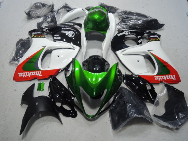 2008-2019 White Green Makita Suzuki GSXR1300 Hayabusa Replacement Fairings UK Factory 2008-2019 White Green Makita Suzuki GSXR1300 Hayabusa Replacement Fairings UK Factory