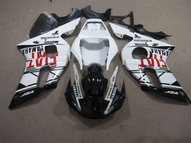 1998-2002 White Black Fiat Yamaha YZF R6 Motorbike Fairing Kits UK Factory 1998-2002 White Black Fiat Yamaha YZF R6 Motorbike Fairing Kits UK Factory
