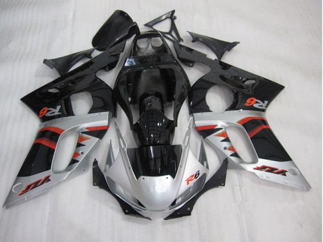 1998-2002 Black Silver Yamaha YZF R6 Motorcycle Fairing Kit UK Factory 1998-2002 Black Silver Yamaha YZF R6 Motorcycle Fairing Kit UK Factory