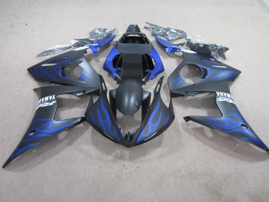 2003-2005 Black Blue Flame Yamaha YZF R6 Moto Fairings UK Factory