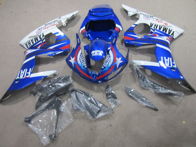 2003-2005 Blue White Motul Fiat Yamaha YZF R6 Motorcylce Fairings UK Factory 2003-2005 Blue White Motul Fiat Yamaha YZF R6 Motorcylce Fairings UK Factory