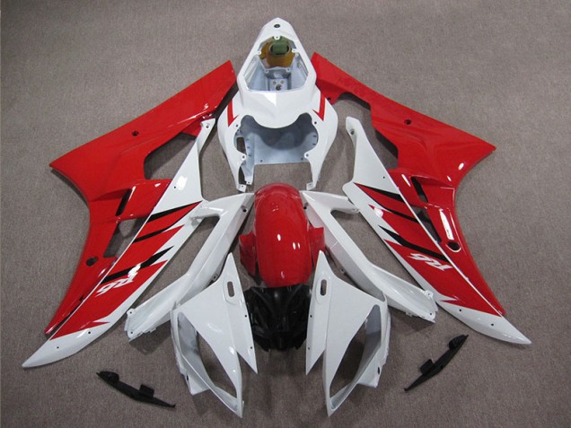 2006-2007 Red White Yamaha YZF R6 Motorcycle Replacement Fairings UK Factory 2006-2007 Red White Yamaha YZF R6 Motorcycle Replacement Fairings UK Factory